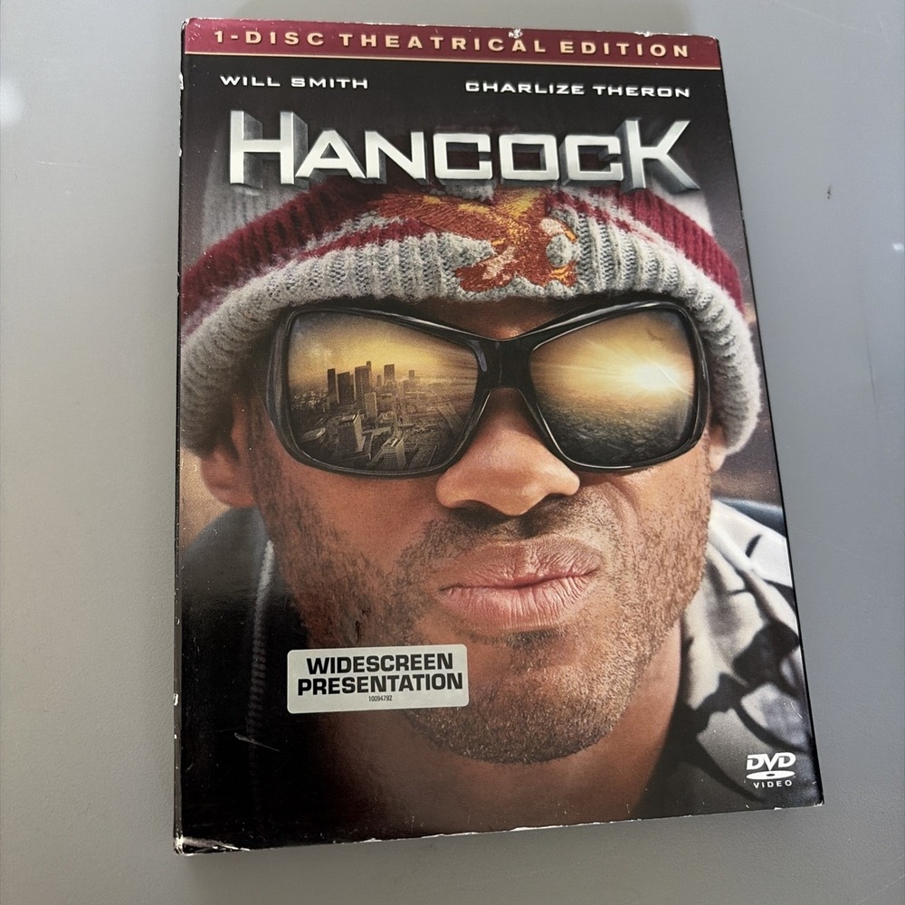 Hancock DVD 2008 Theatrical Widescreen Will Smith Movie Slipcover Edition